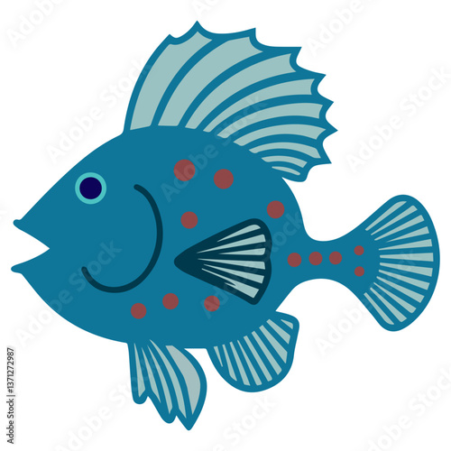 vector illustration of a cartoon fish
