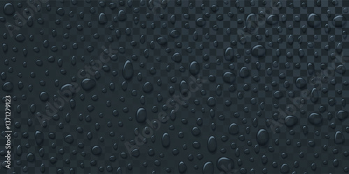 Vector Water drops on glass. Rain drops on transparent background