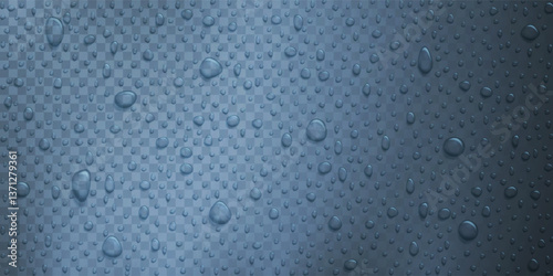 Vector Water drops on glass. Rain drops on transparent background