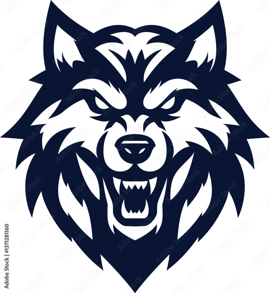 Fototapeta premium Wolf Head Vector Logo Aggressive Mascot Design