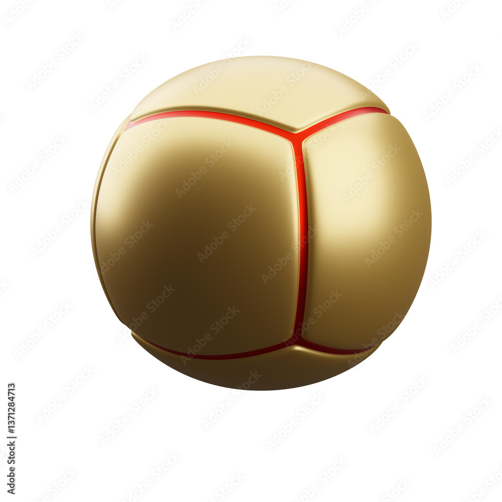 Fototapeta premium Gold Sport Ball Petanque 3D Render