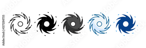 Black Hole Void Icon Set Multiple Style Collection