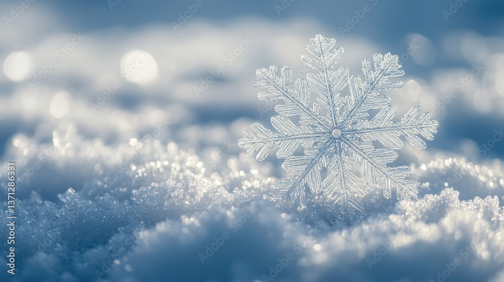Snowflakes or flowers on snow Snowflakes or flowers on snow