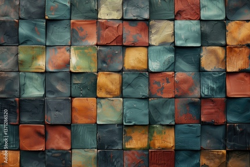 High Resolution Visual of Abstract Tiled Background or Texture
