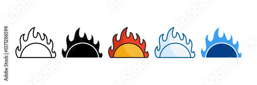 Solar Flare Icon Set Multiple Style Collection