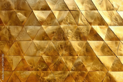 Vibrant Color Picture of Blond Metallic Triangle Patterned Background