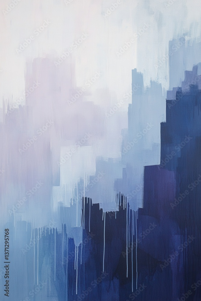 Abstract Cityscape in Soft Blues and Purples A Dreamlike Urban Canvas Abstract Cityscape in Soft Blues and Purples A Dreamlike Urban Canvas