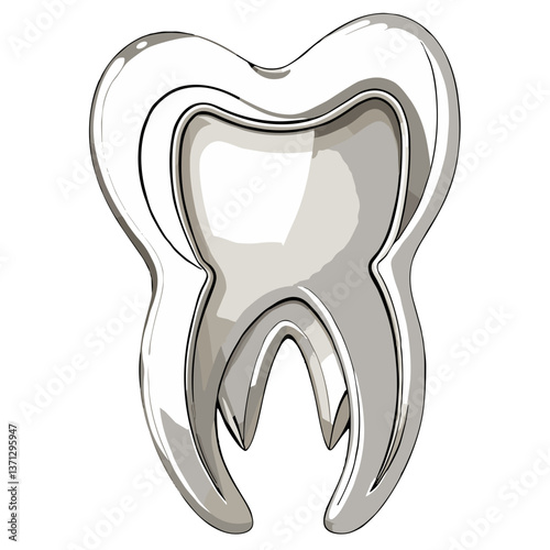 Tooth icon representing dental health in a minimalist style  