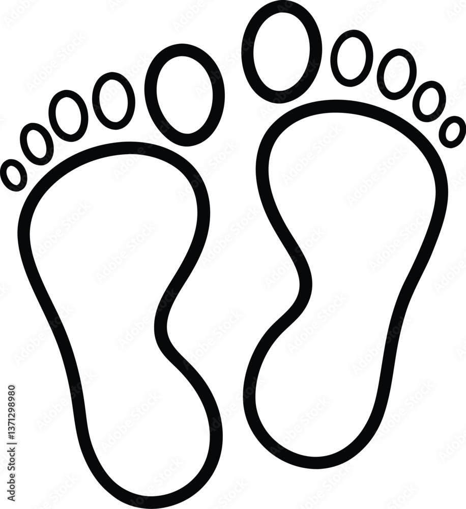 Two footprints silhouette, Two footprint / foot print flat icon for apps and websites Two footprints silhouette, Two footprint / foot print flat icon for apps and websites