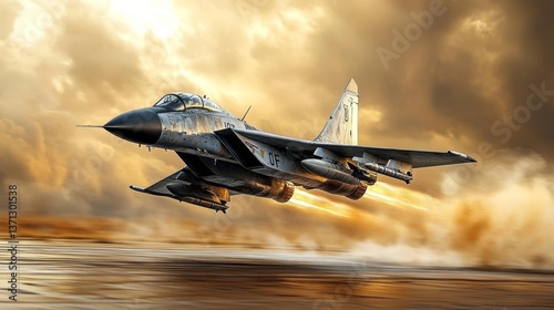 Military Jet Fighter Illustration