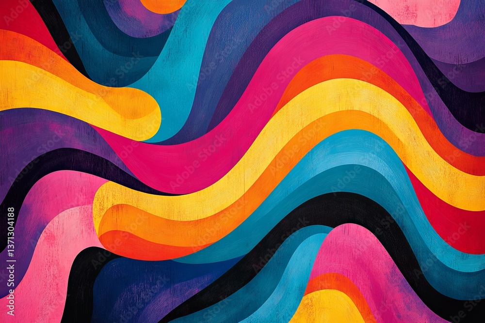 Obraz premium Colorful abstract image featuring wavy lines and varied tones of colors