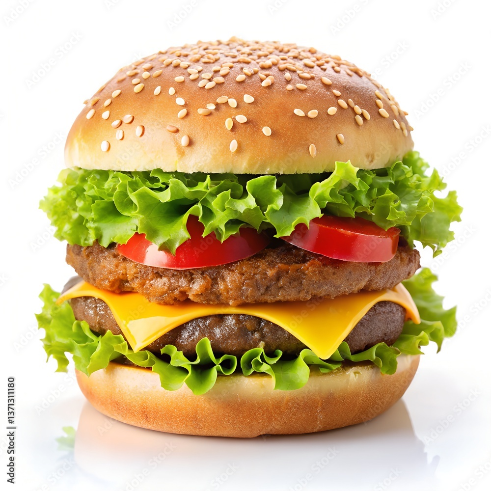 Hamburger isolated on white background Hamburger isolated on white background
