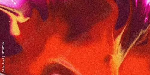 Abstract art featuring a blend of vibrant red orange and purple hues with textured background style