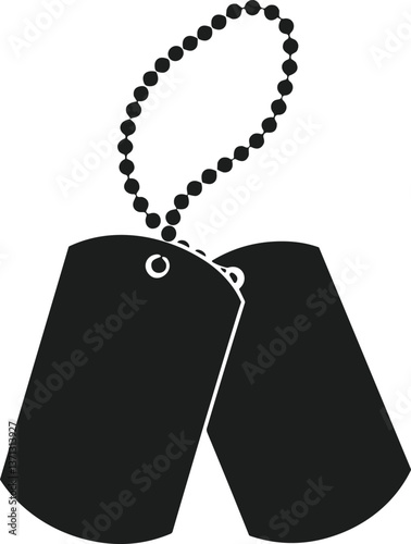 Military Dog Tags Silhouette Vector for Patriotic and Memorial Day Designs