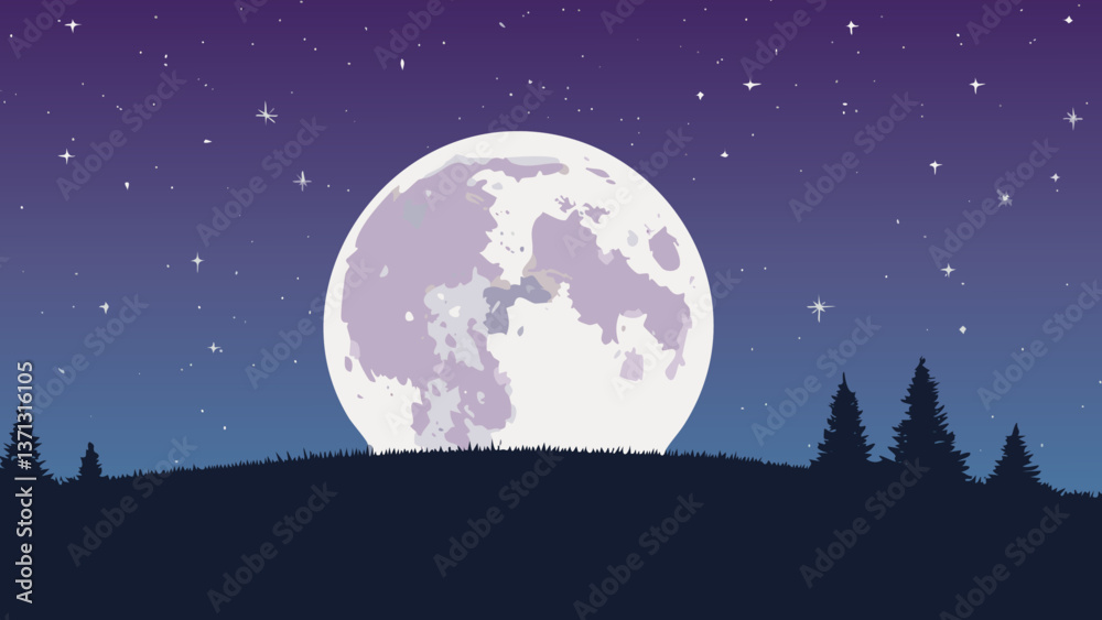 Fototapeta premium landscape with moon