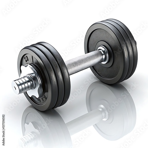 Powerful Black Dumbbell Fitness Workout Gym Equipment Weightlifting Strength Training Exercise Shiny