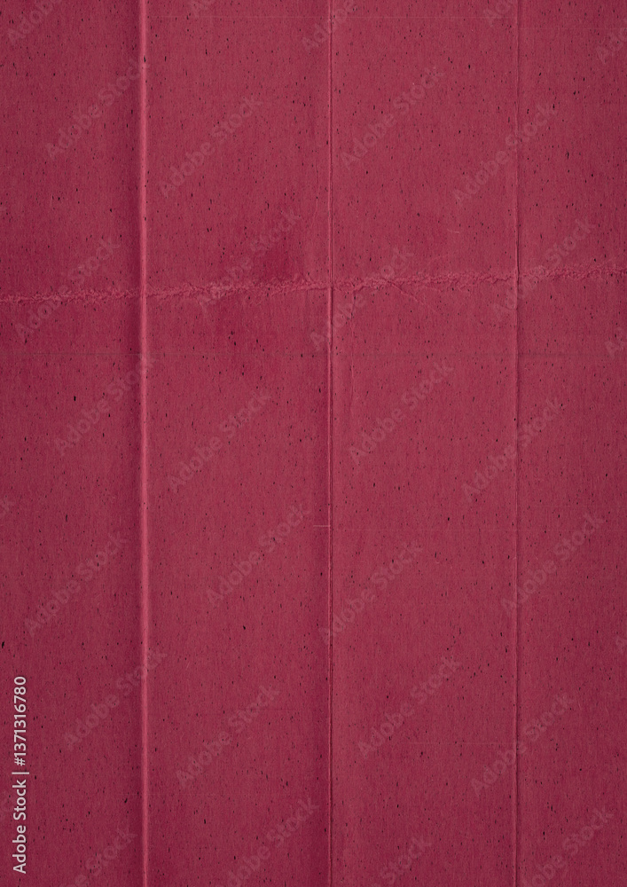 Fototapeta premium Folded Burgundy Paper Texture with Natural Fibers, Print Overlay Background