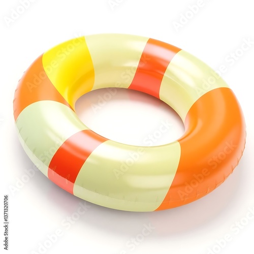 Fun summer inflatable pool ring vibrant orange yellow design perfect for pool parties beach days