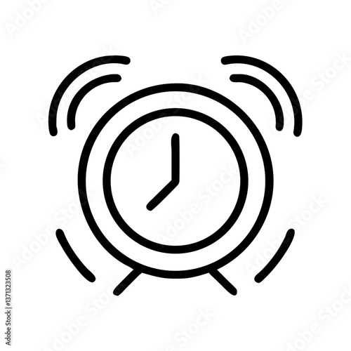 Alarm Clock Icon for Morning Routine, Wake-Up Apps, or Time Reminder Designs