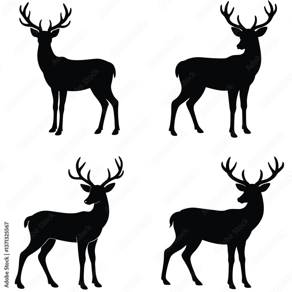 Naklejka premium Deer Silhouette Collection