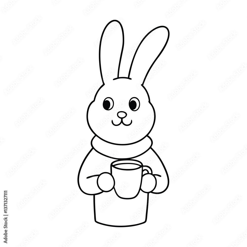 Obraz premium rabbit with carrot coloring book