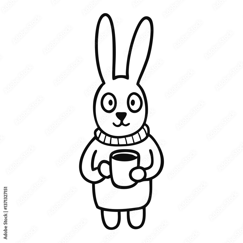Obraz premium easter bunny coloring book 