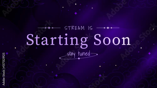 Screen starting soon twitch overlay streaming. Fantasy and elegant style