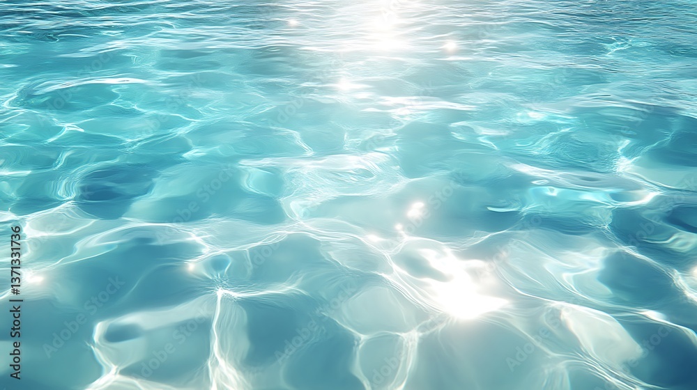 Obraz premium Sparkling turquoise water surface with light reflections creating movement