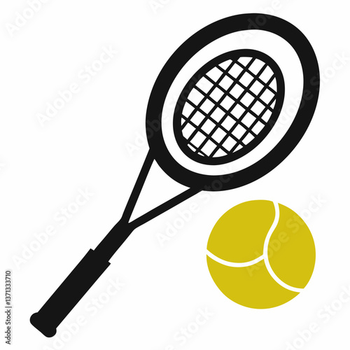 tennis racket and ball