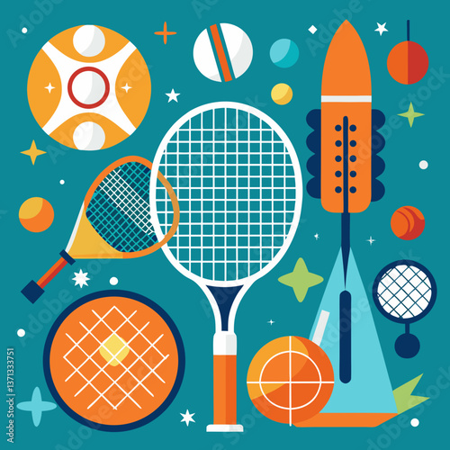 tennis racket and ball