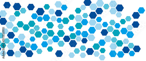 abstract blue hexagons patt...