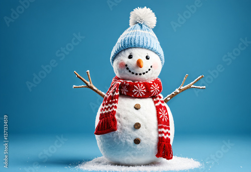 smiling snowman character, ...