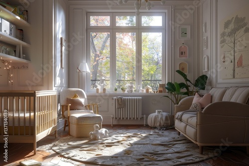 Vibrant Picture of Baby Room Interior in New York Apartment