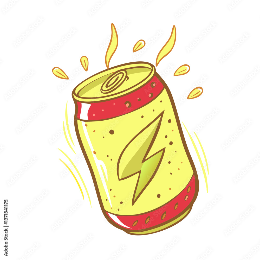 Energy drink icon bursting with energy, refreshing concept