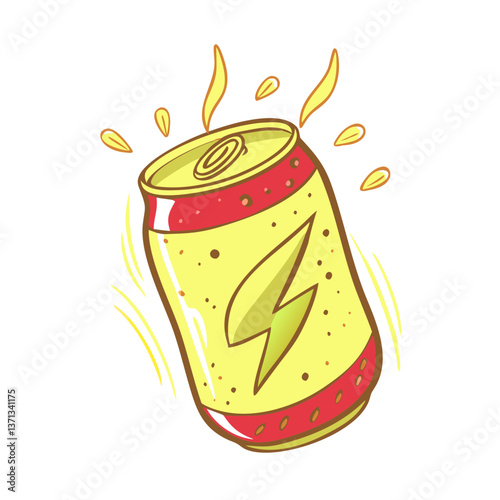 Energy drink icon bursting with energy, refreshing concept