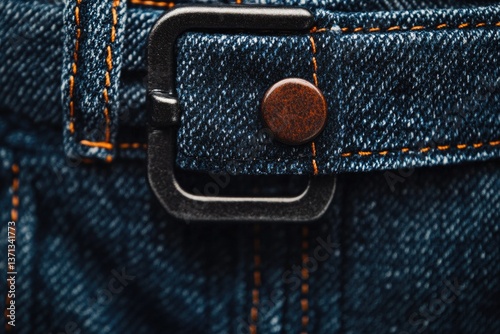 Vibrant Picture of Closeup Blue Jeans Belt Loop