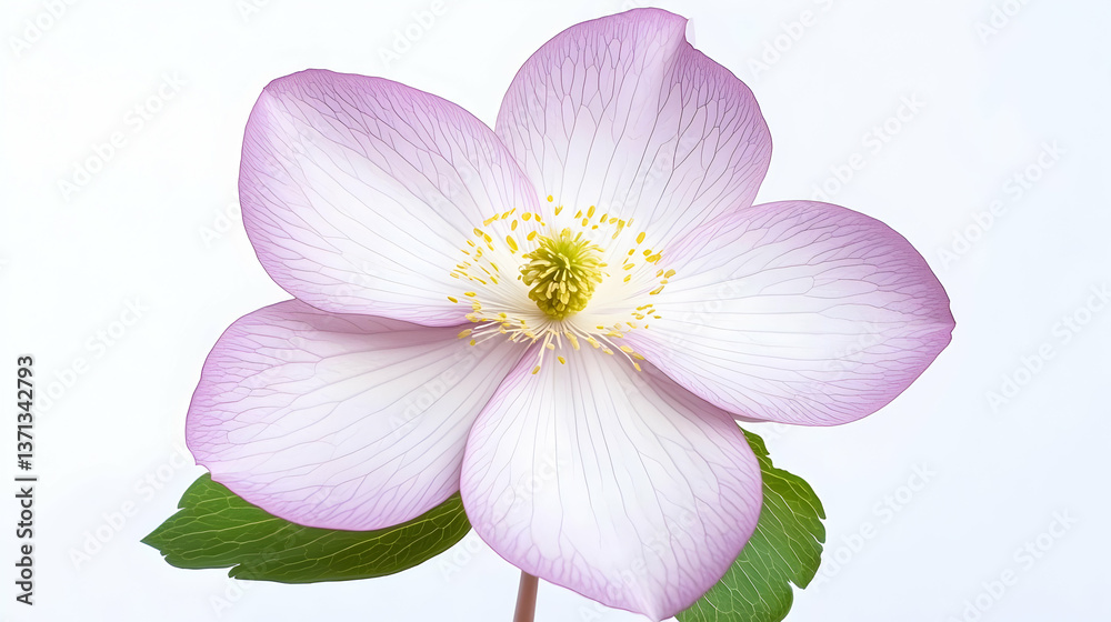 Photo of Pink and White Flower with Detailed Petals on White Photo of Pink and White Flower with Detailed Petals on White