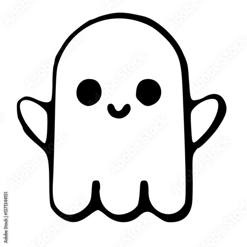 Kawaii Ghost Icon – Cute and Playful Design for Halloween or Fun Themes