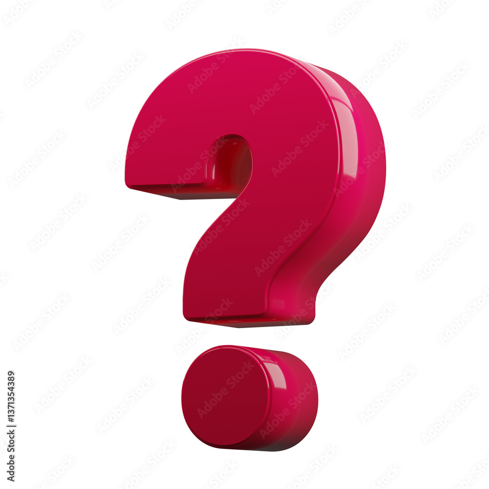 Naklejka premium Pink question mark 3D render