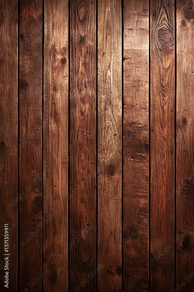 Naklejka premium Dark Brown Wooden Planks Texture.