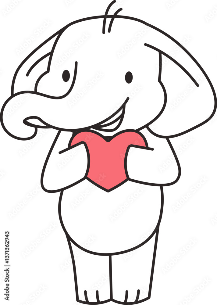 Obraz premium Elephant Holding Heart