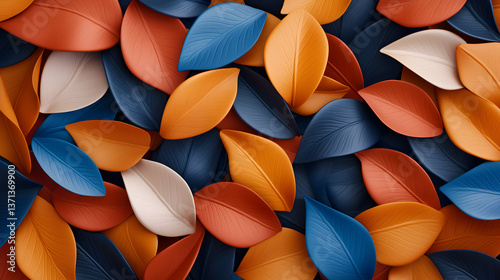 Colorful Autumn Leaves Pattern Background