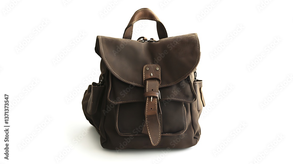 Naklejka premium Vintage Backpack with Buckle Closure / バックルで閉じるヴィンテージバックパック