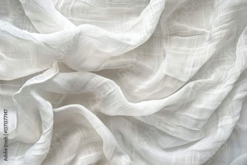Premium Quality Visual of White Linen Canvas with Textured Surface
