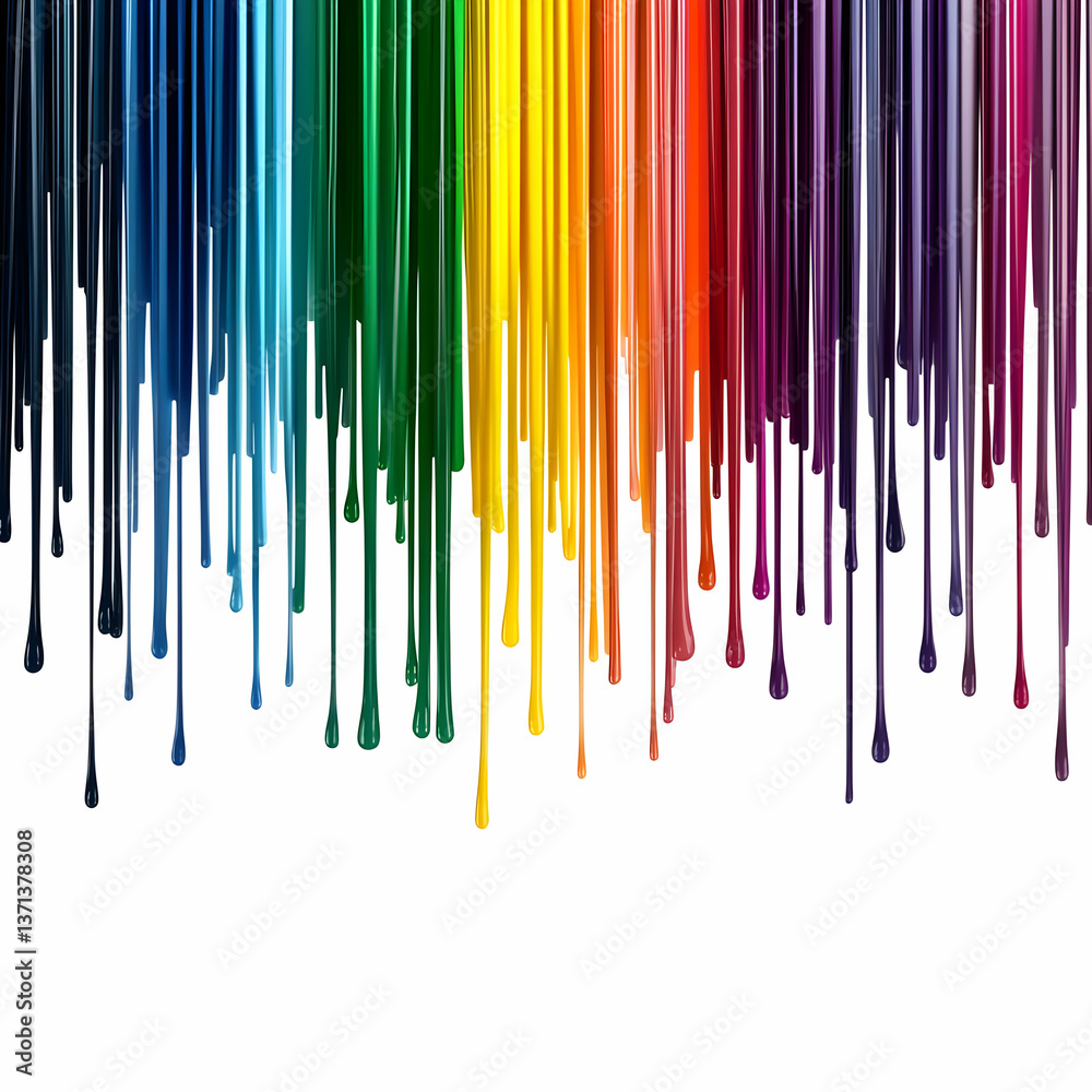 Abstract Illustration Of Dripping Paint In Vibrant Rainbow Colors Abstract Illustration Of Dripping Paint In Vibrant Rainbow Colors