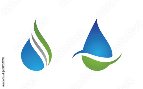 Water drop Plumbing Logo Template vector illustration v.60