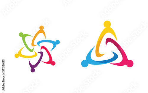 Community and adoption care network and social icon illustration v.12