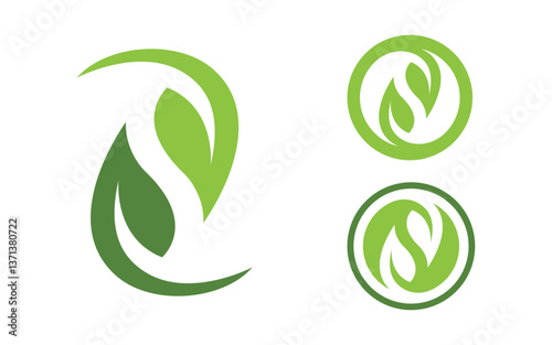 Nature leaf ecology vegan concept Logo illustration v.2