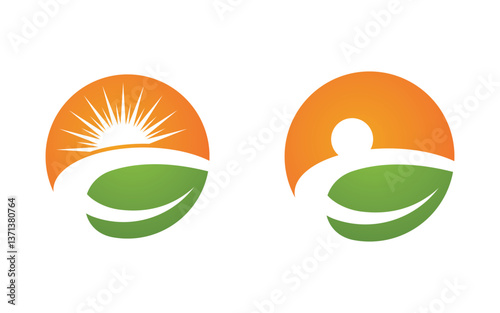 Nature leaf ecology vegan concept Logo illustration v.3
