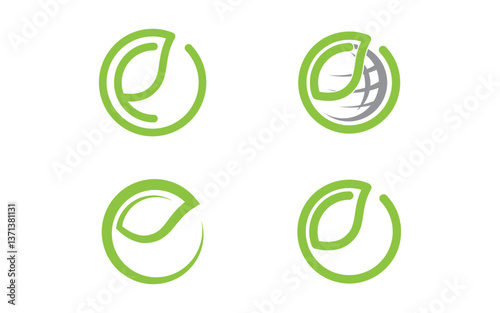 Nature leaf ecology vegan concept Logo illustration v.7